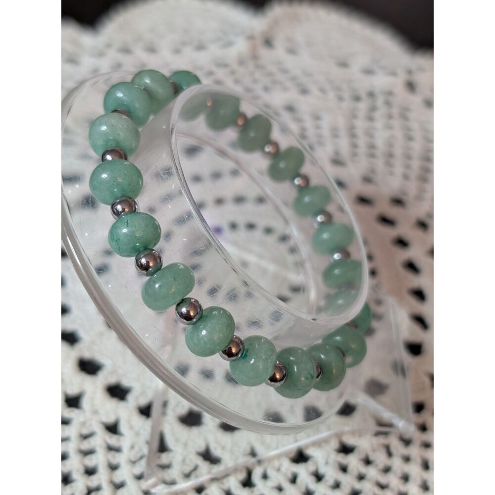 Handmade Aventurine and Hematite Stretch Bracelet